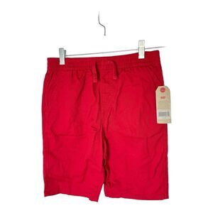 BOYS Slim (L)  Levi's Red Twill Uniform Shorts ~ Elastic Waist Chino 12-13 yrs